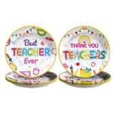 50 Pcs Thank You Teachers Party Paper Plates - Grencian